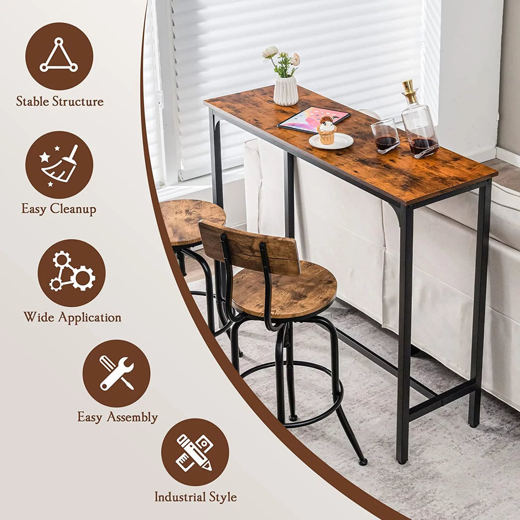48" Narrow Rectangular Console Table with Steel Frame R70452