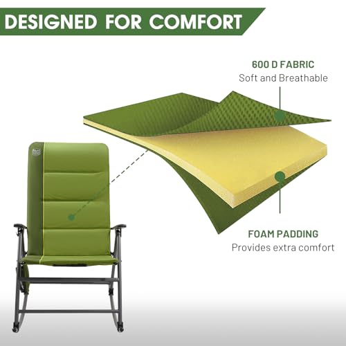 Oversized Padded Folding Rocking Camping Chair W771