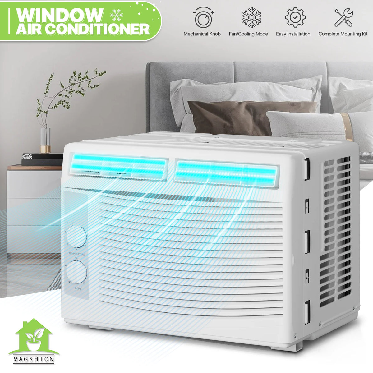 5,000 BTU 115V Window Air Conditioner with Multi-Speed Fan, White B544908