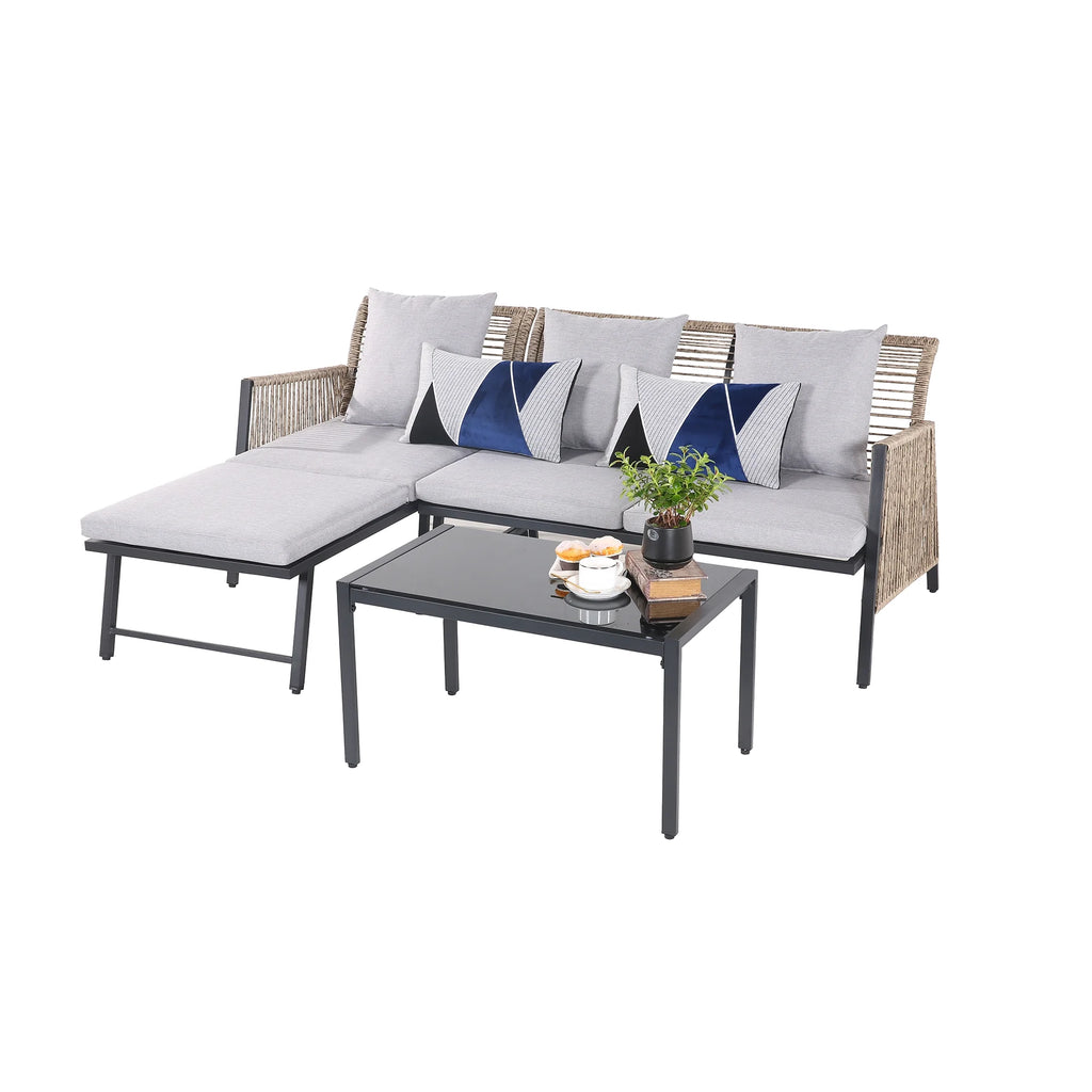 3 Pieces All Weather Patio Sofa Z865