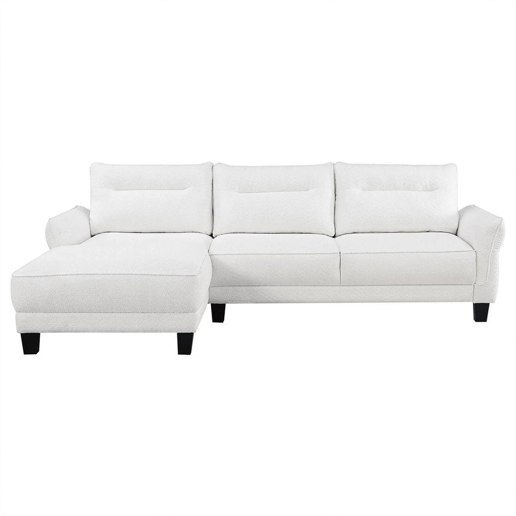 White Fabric Sectional Sofa L508