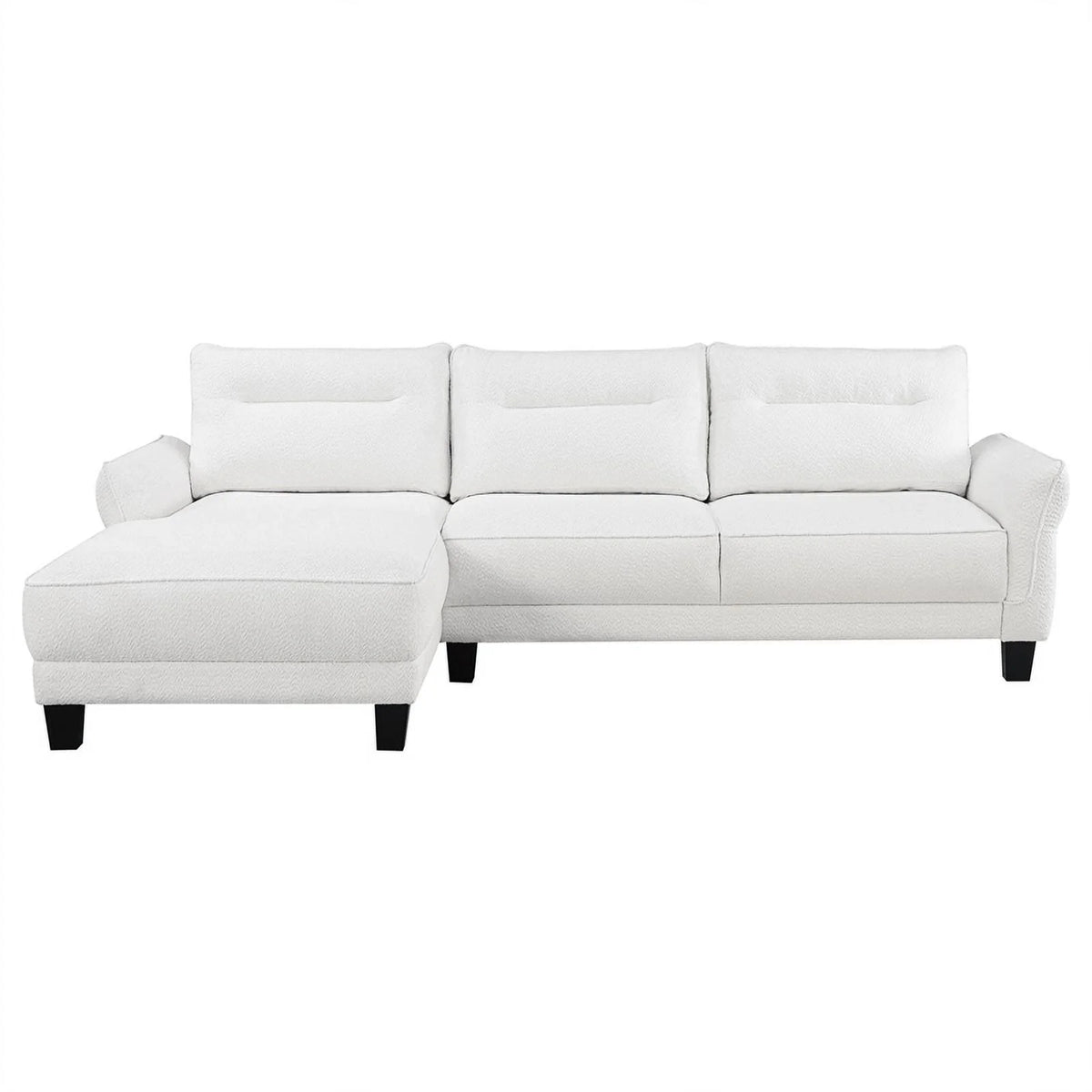 White Fabric Sectional Sofa L508