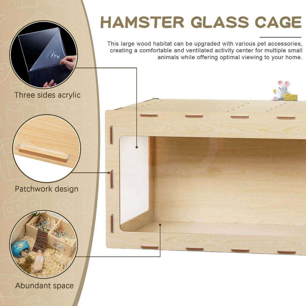 Wooden Hamster Cage Small Animal Hutch T4894