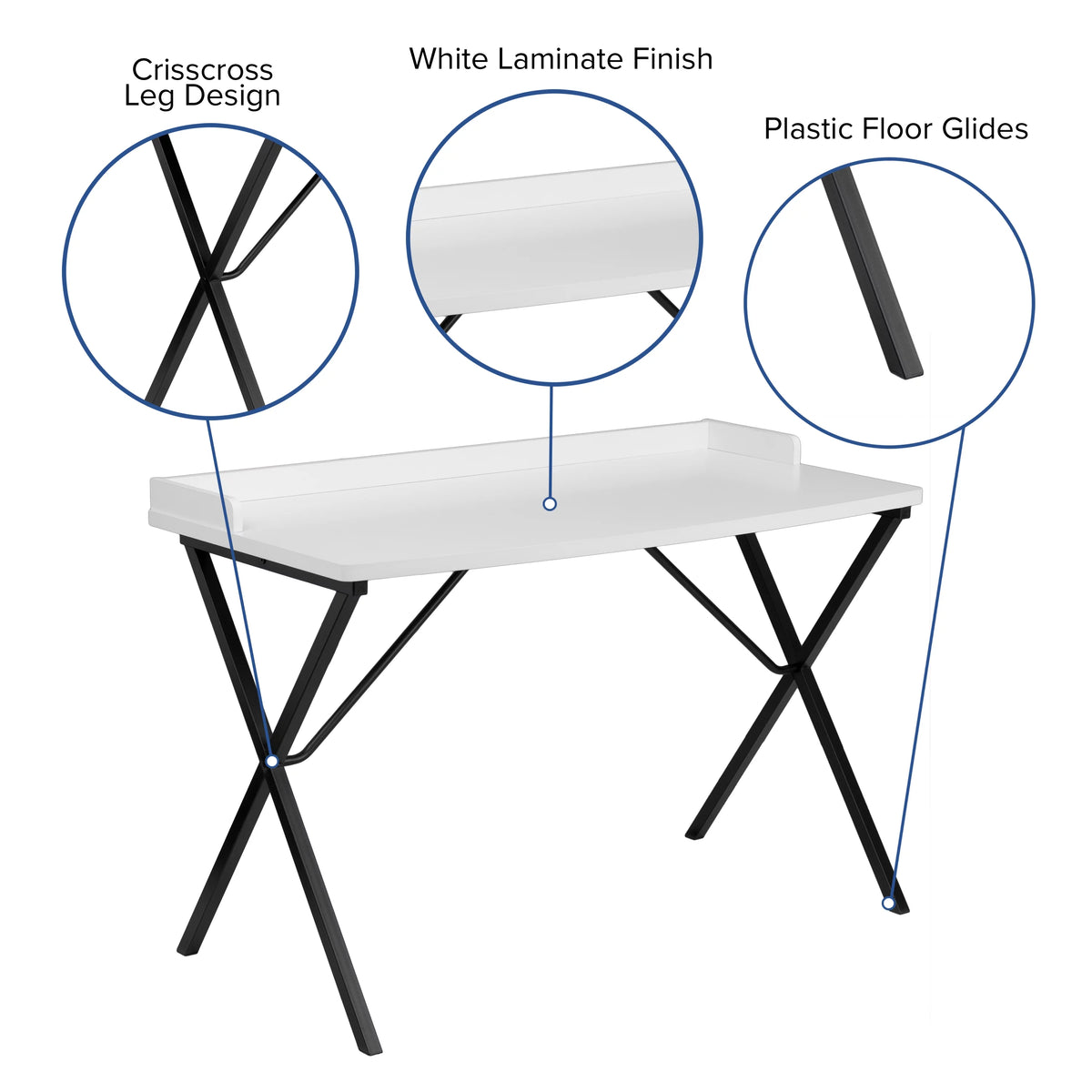 White Computer Desk V18860