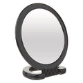 Black Double-Sided Hand Mirror with Stand T4784
