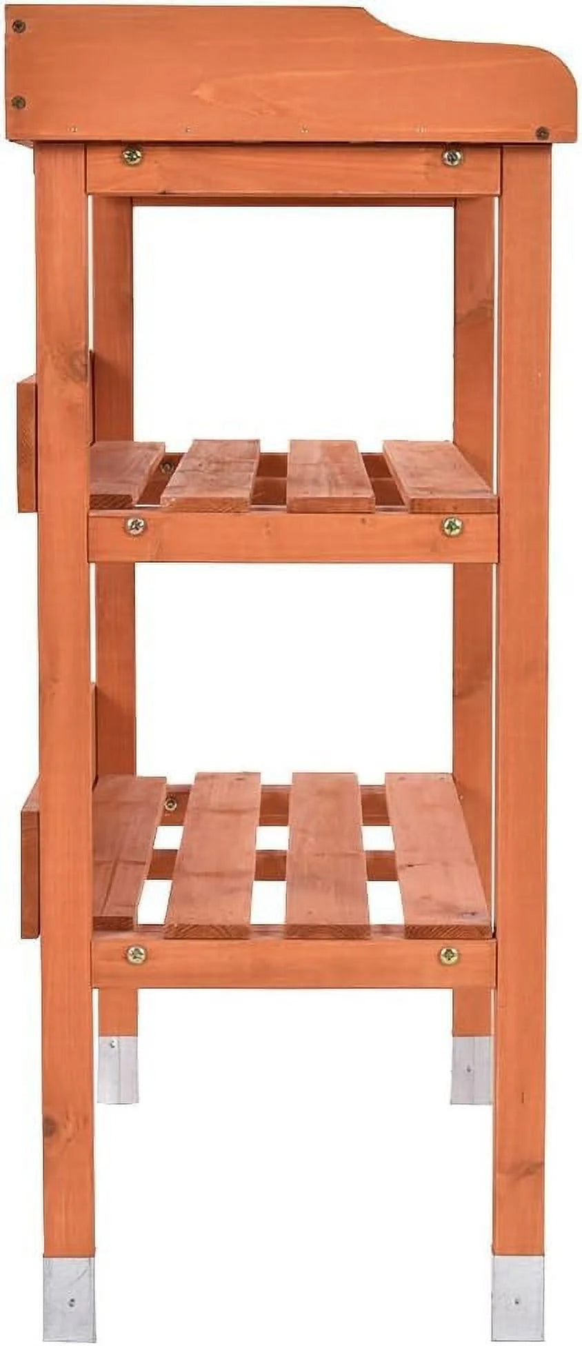Wooden Potting Bench Work Station Table with Storage Shelf G587359
