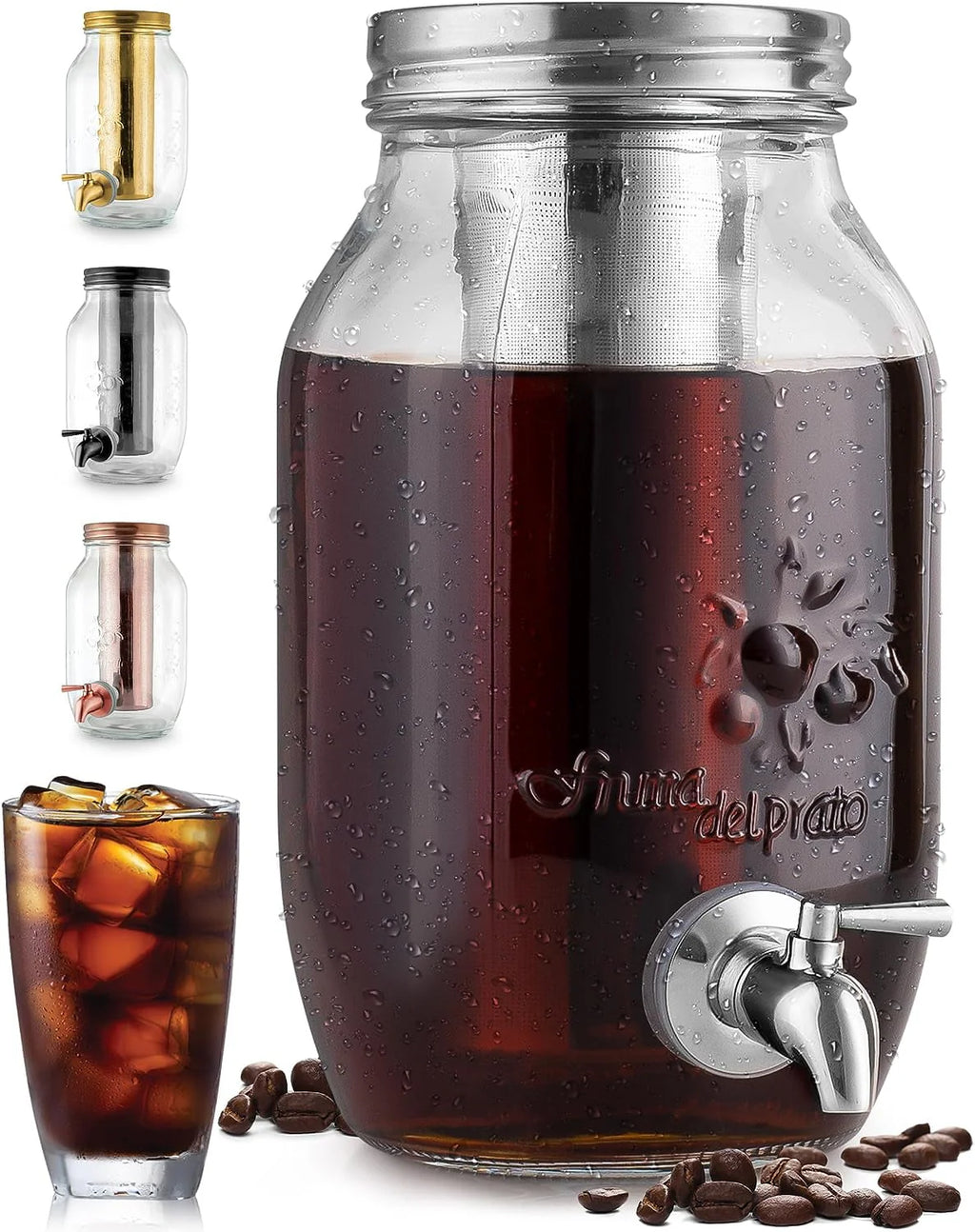 1 Gallon Cold Brew Coffee Maker with Glass Pitcher and Mesh Filter J460860