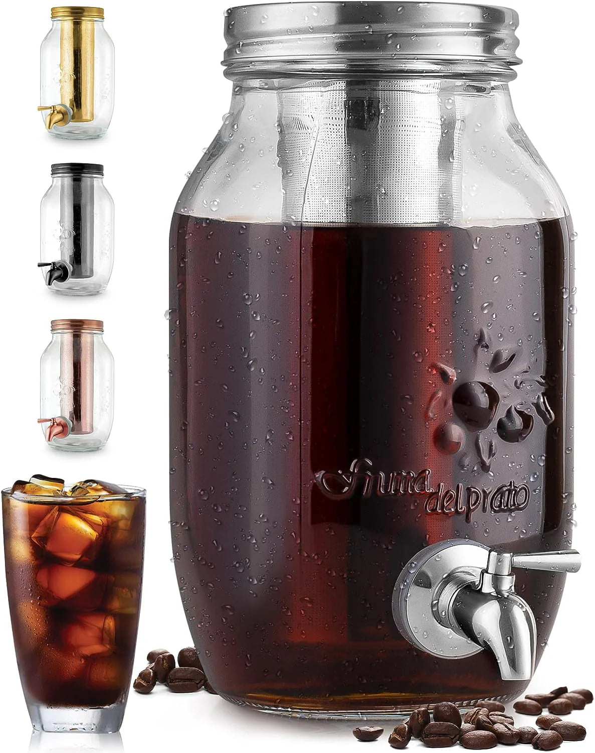 1 Gallon Cold Brew Coffee Maker with Glass Pitcher and Mesh Filter J460860