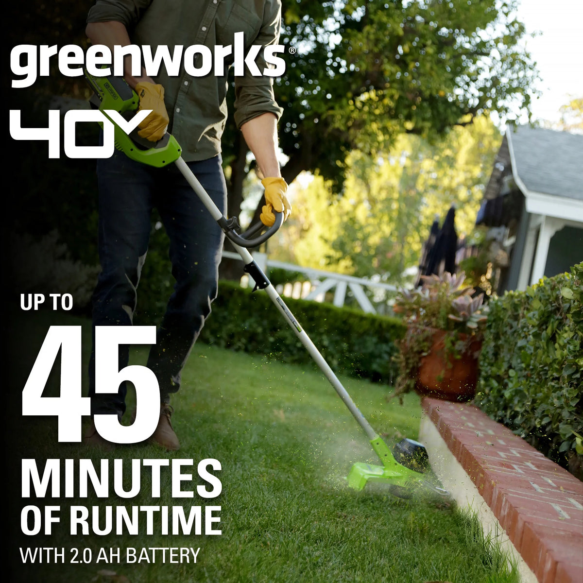 40V String Trimmer Leaf Blower Combo with 2.0 Ah Battery U1799