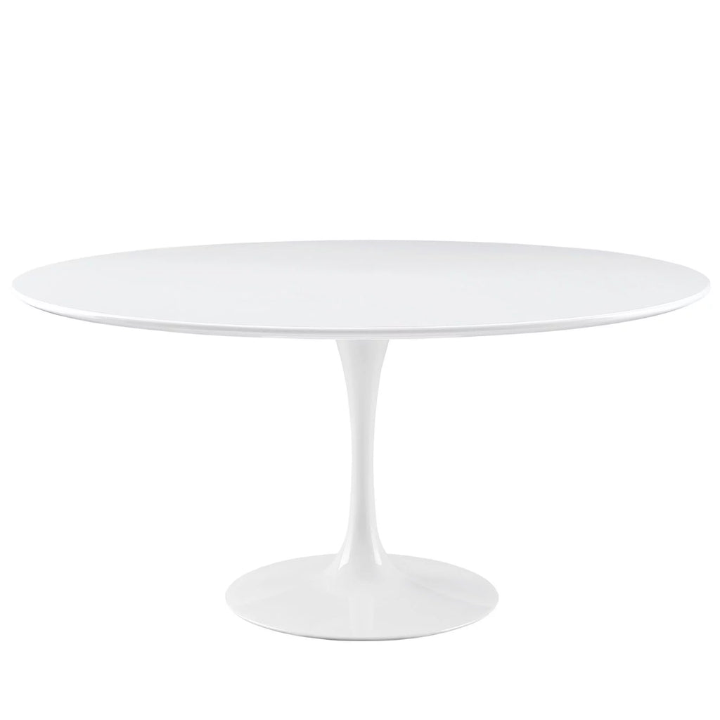 60" Round Wood Top Dining Table in White Q738