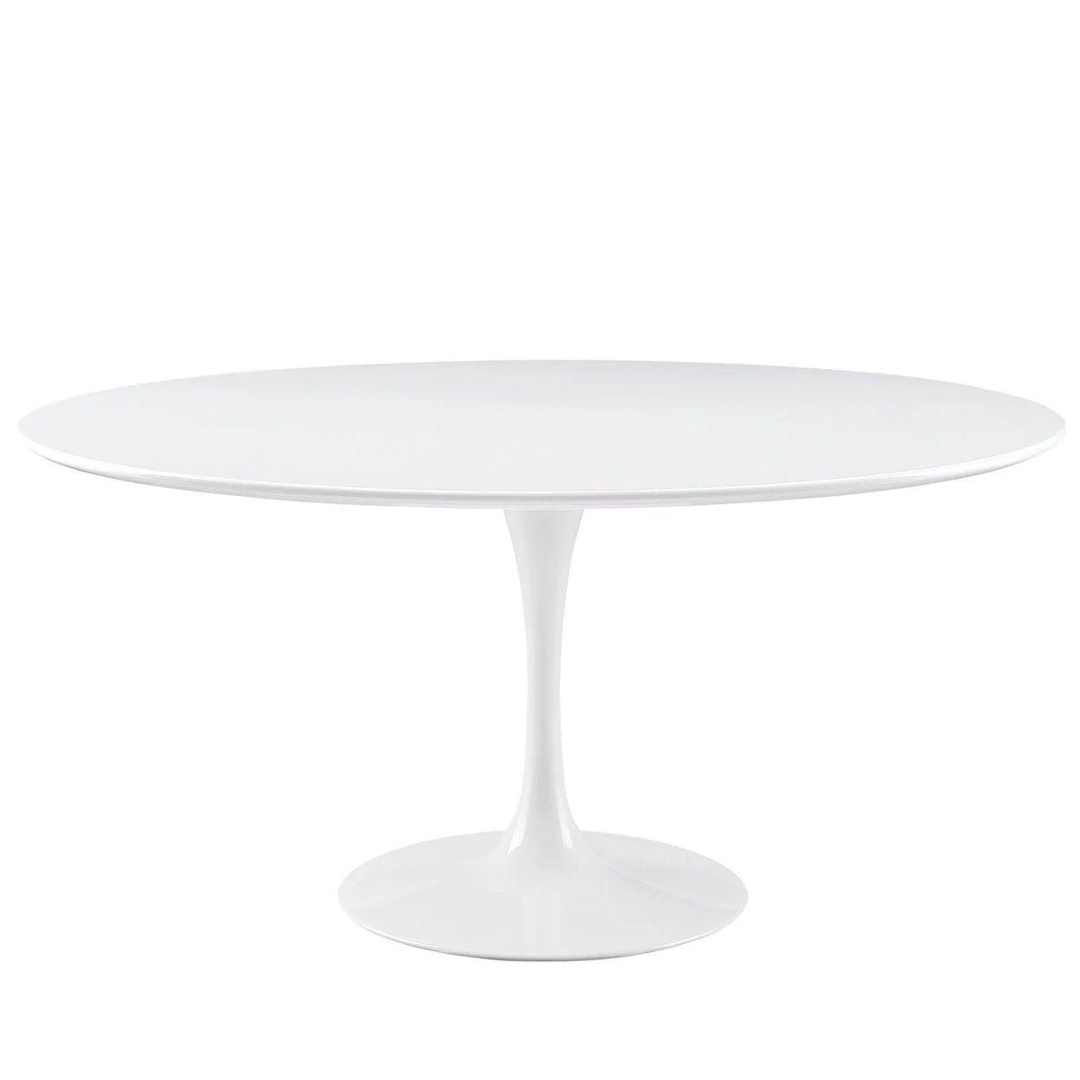 60" Round Wood Top Dining Table in White Q738