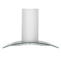 30 in. Convertible Vent Wall Mount Range Hood Stainless Steel Glass W498