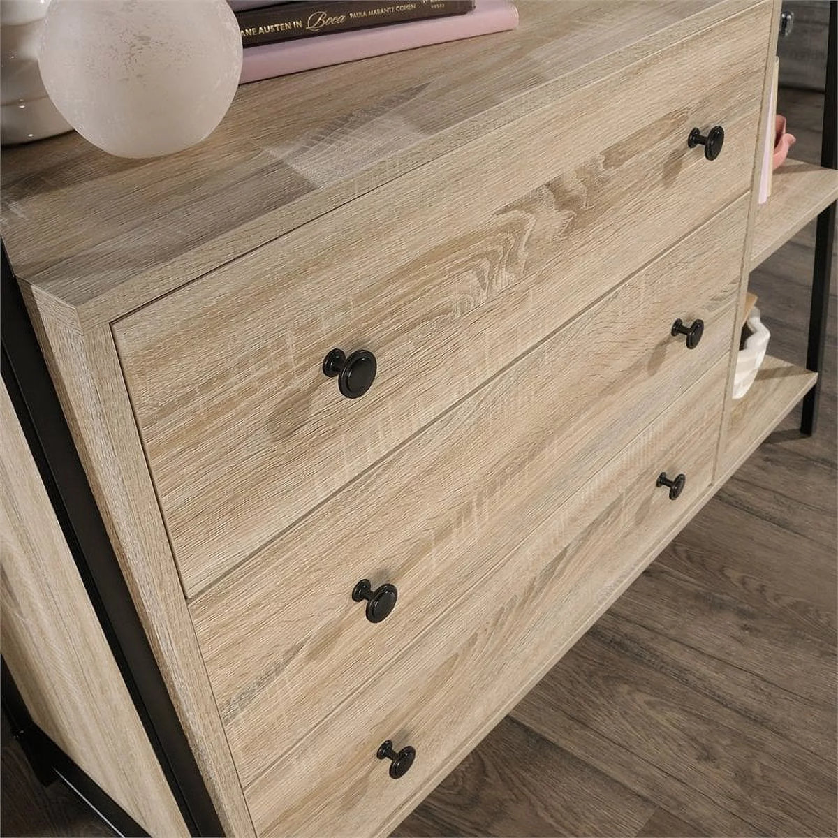 3 Drawer Engineered Wood and Metal Dresser X499