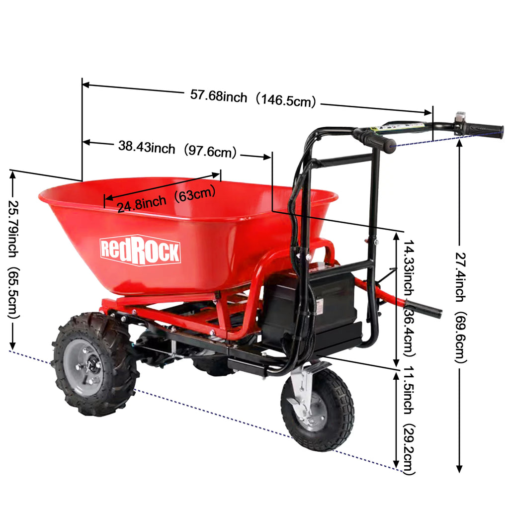 Electric Powered Utility Cart 48V28Ah 500W 500lbs Capacity M414292