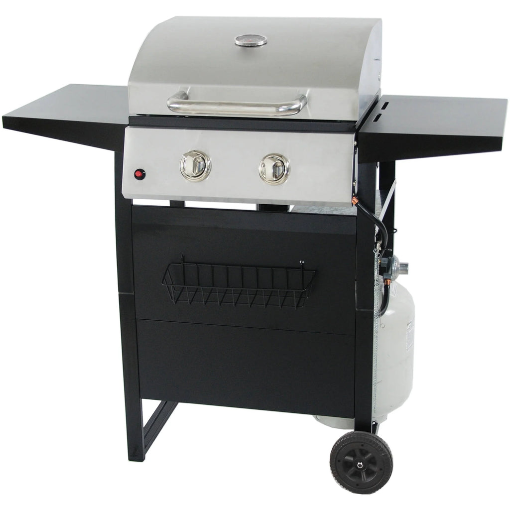 2-Burner Propane Gas Grill, Stainless and Black L15431
