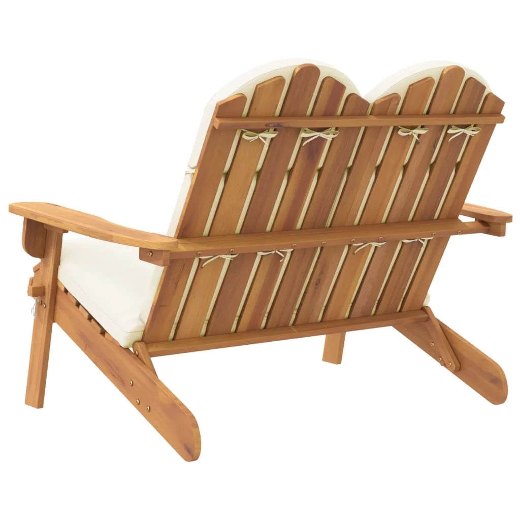 Adirondack Patio Bench with Cushions Solid Wood Acacia V544431