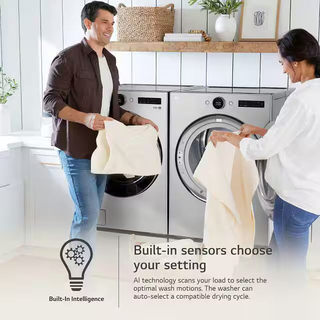 4.5 cu. ft. Stackable Smart Front Load Washer in Graphite Steel B7525