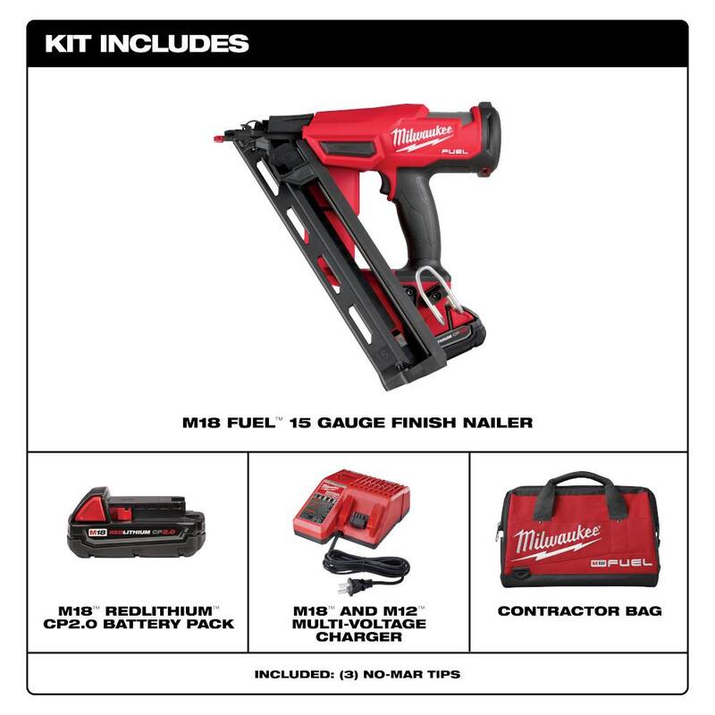 18-Volt Lithium-Ion Brushless Cordless 15-Gauge Angled Finish Nailer Kit with Battery and Charger J7503