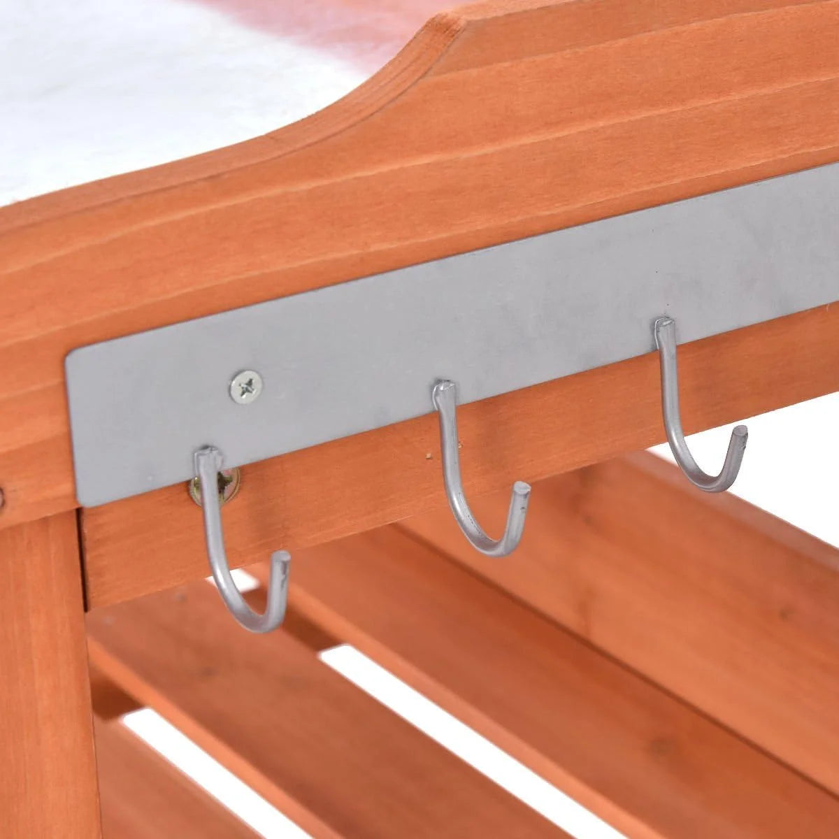 Wooden Potting Bench Work Station Table with Storage Shelf G587359