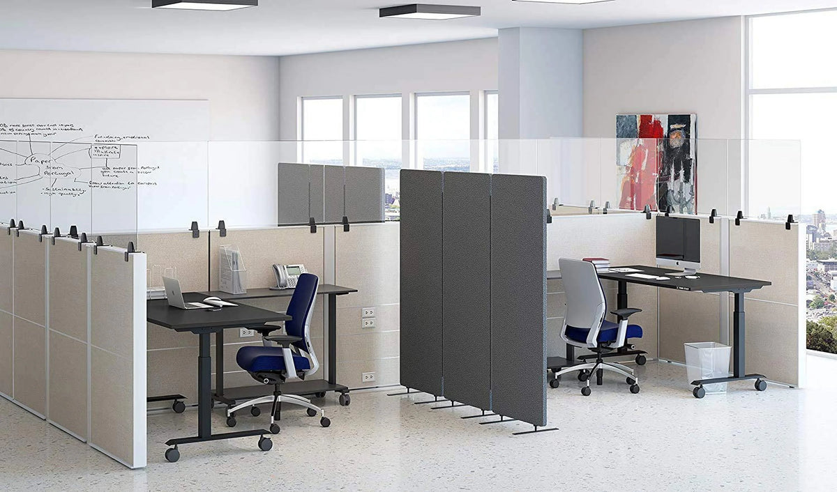 Clear 60 In X 30 In Clamp On Desk Divider W855