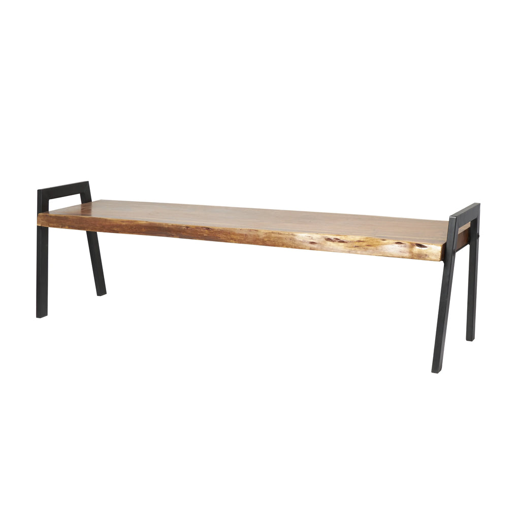 Wood Live Edge Top Bench O3601