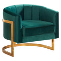 Green Velvet Accent Chair with Stainless Steel Base Z212258