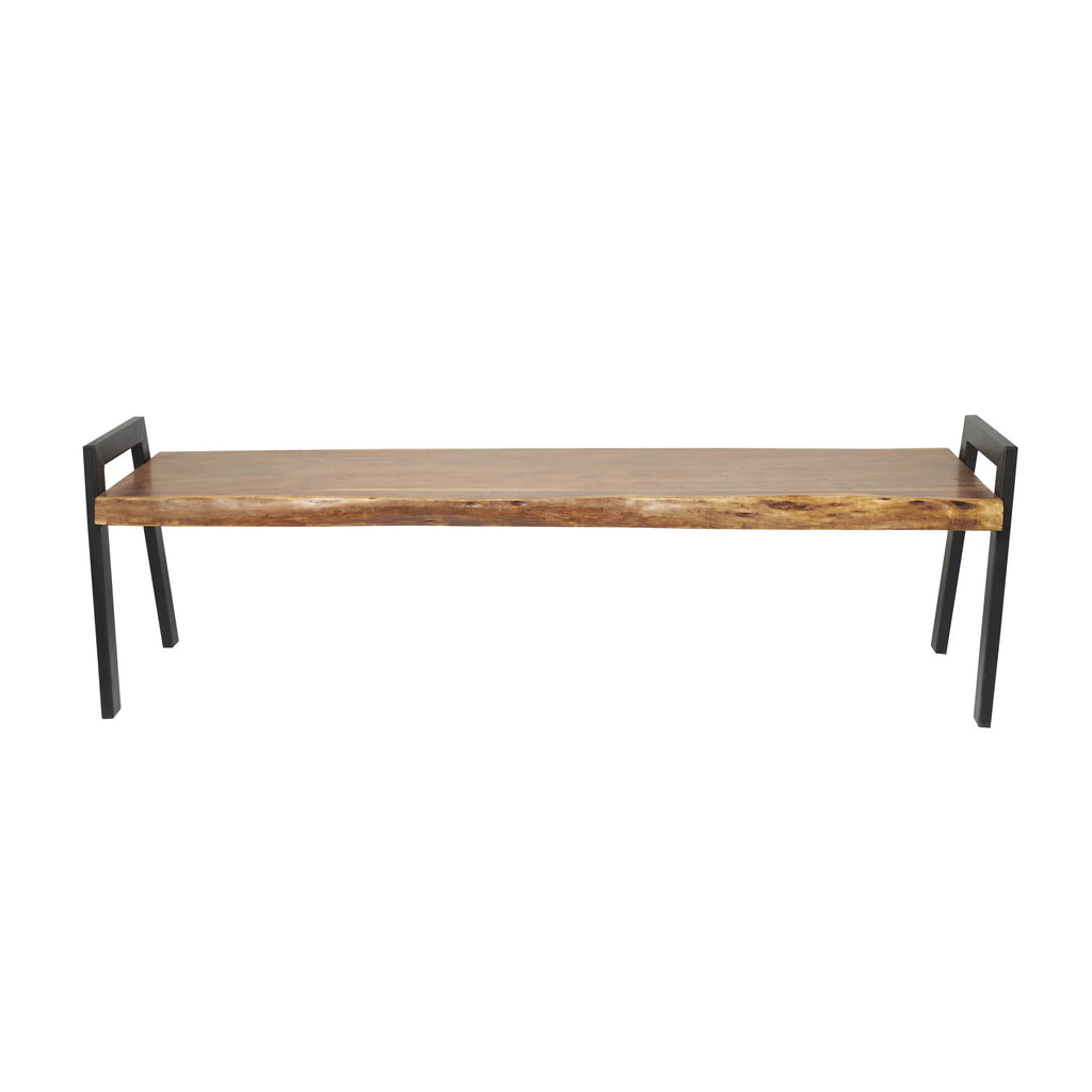 Wood Live Edge Top Bench O3601