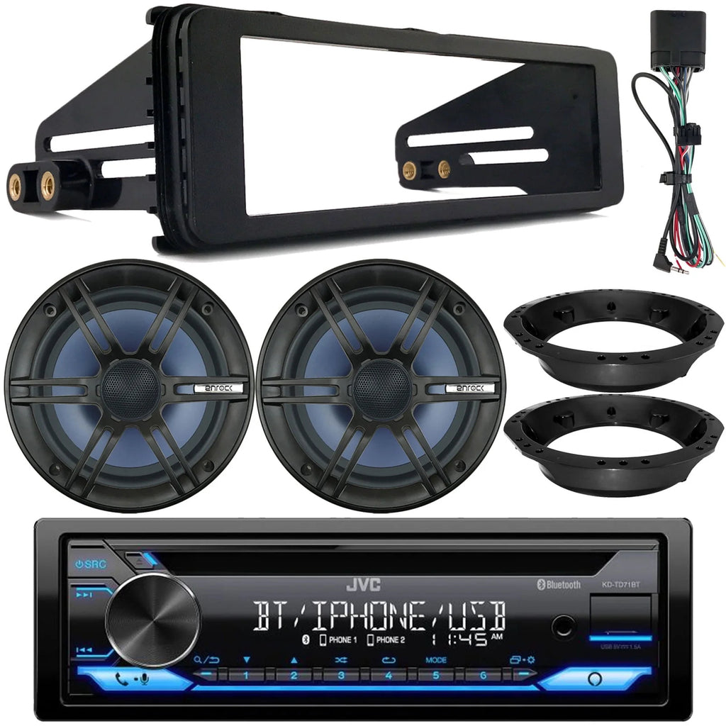 Single DIN Bluetooth CD Receiver with 6.5 Speakers and Install Kit O6630