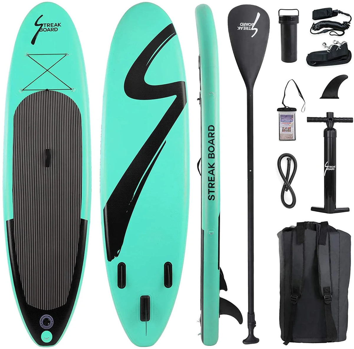 Inflatable Stand Up Paddle Board with Backpack, Leash, Paddle, Hand Pump & Repair Kit P855