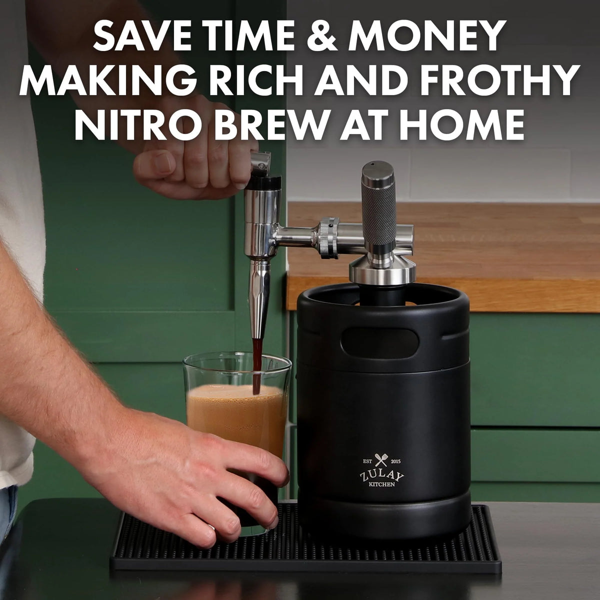 1 Gallon Cold Brew Coffee Maker with Glass Pitcher and Mesh Filter J460860