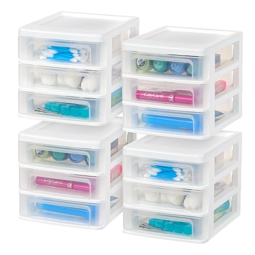 White 3-Drawer Plastic Desktop Organizer, 2 Pack V702274