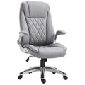 Grey Faux Leather Ergonomic Home Office Chair W7515