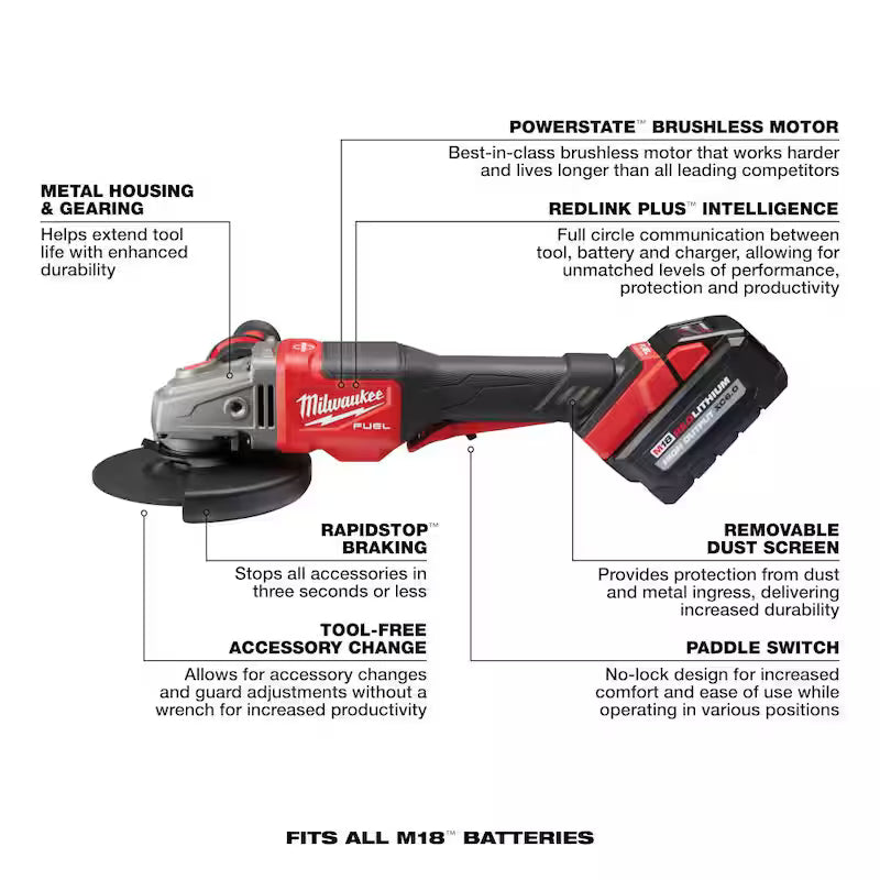 4-1/2 in./6 in. Cordless Angle Grinder Q179149