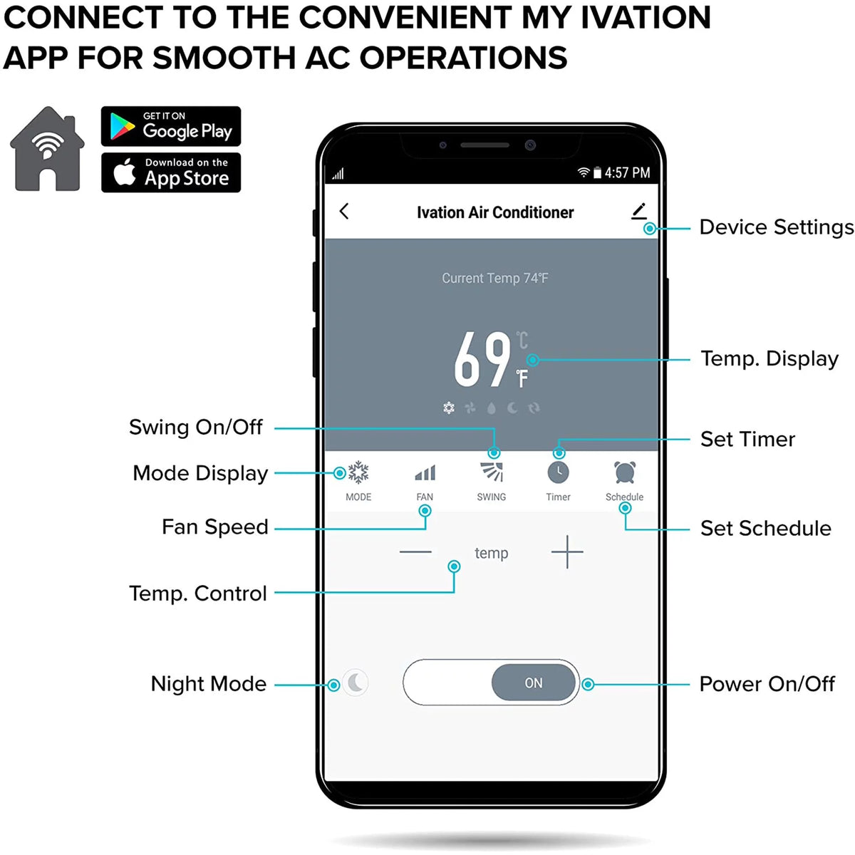 12,000 BTU Portable Air Conditioner with Wi-Fi I118