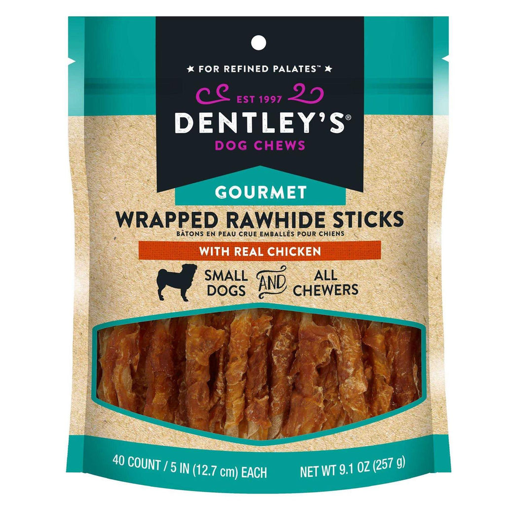 5 Wrapped Rawhide Sticks Dog Treats Chicken O9442