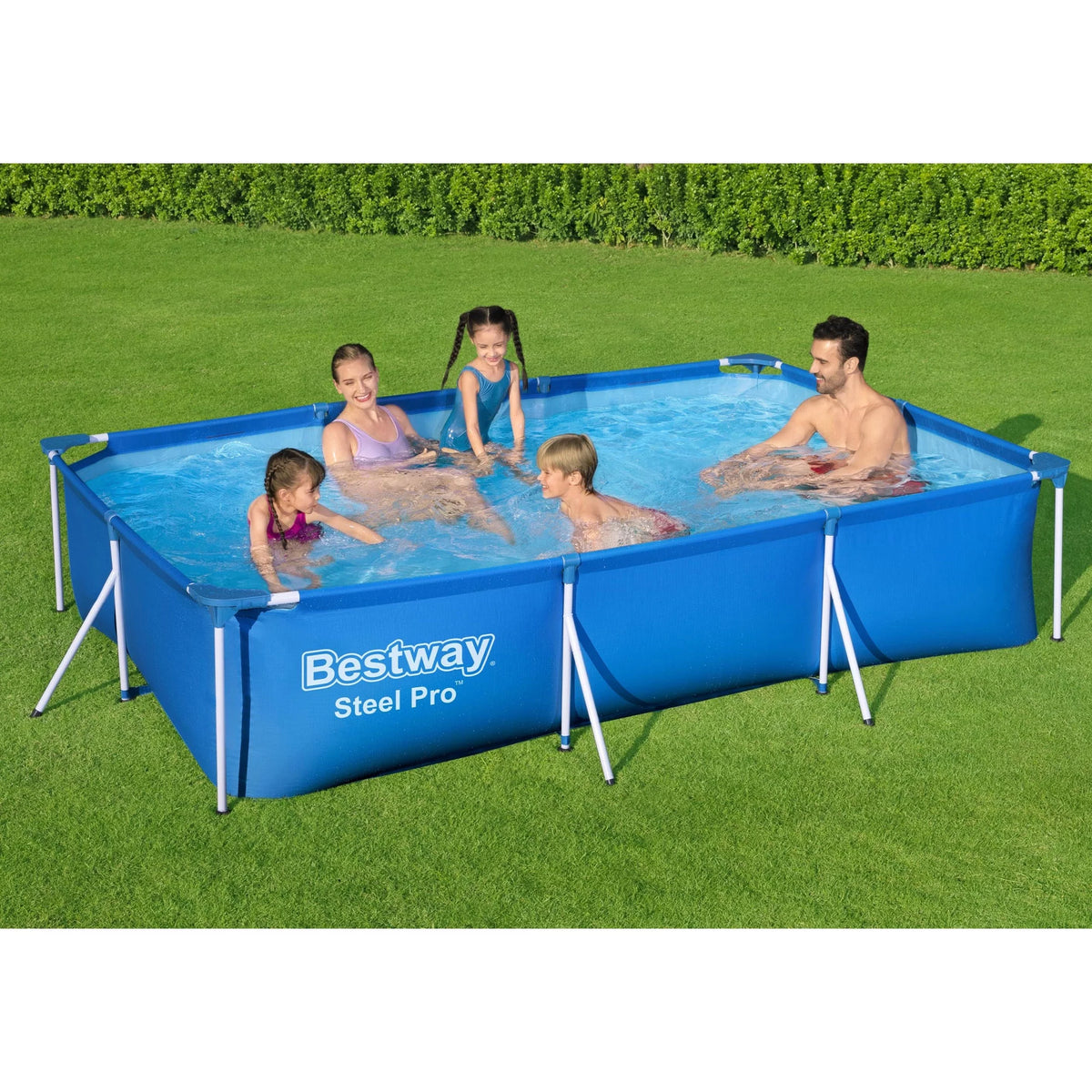 Steel Pro Rectangular Above Ground Swimming Pool Set J908