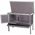 Outdoor Rabbit Hutch with Metal Wire Pan S32854