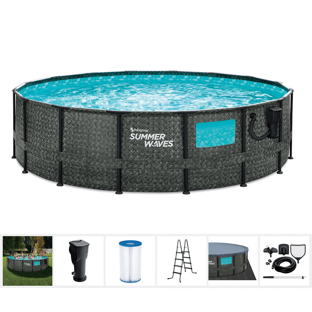 16ft x 48in Above Ground Swimming Pool Set with Pump N1804