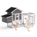80" 2 Tier Wooden Chicken Coop with Pull Out Tray & Ramp X88543