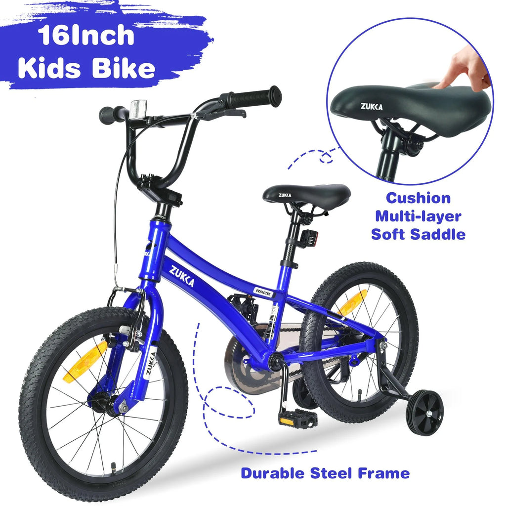 Blue 16 Kids Bike with Auxiliary Wheel V908876