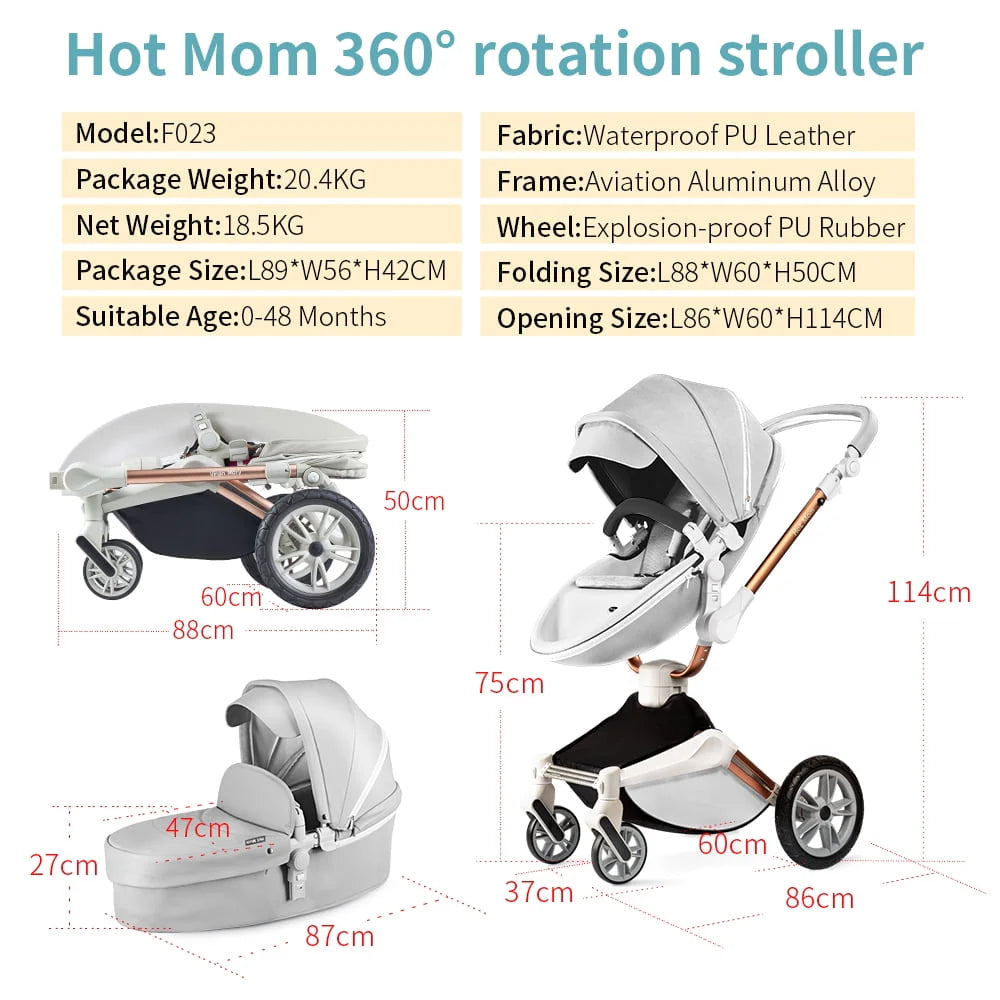 2 in 1 Bassinet Combo Reversible Travel System Stroller S4173