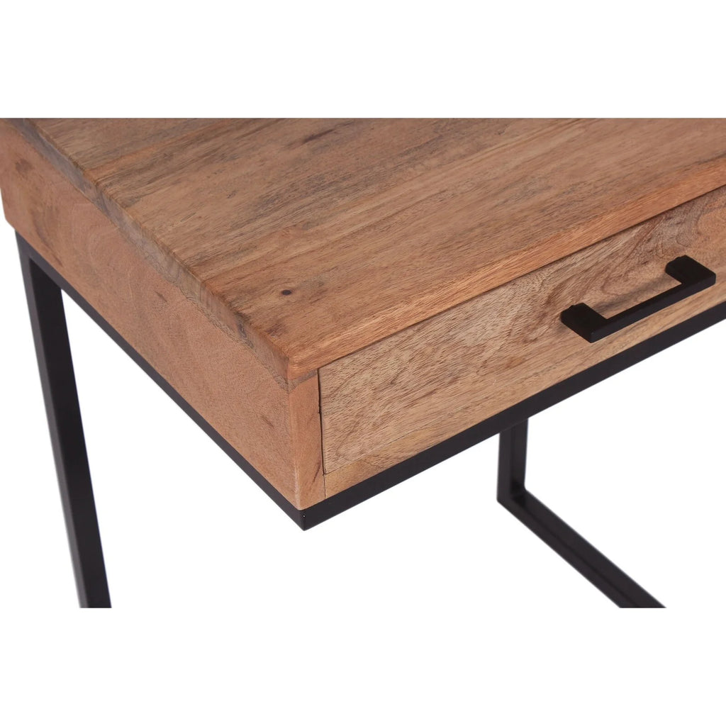 Brown Wood C-Table with Drawer V700247