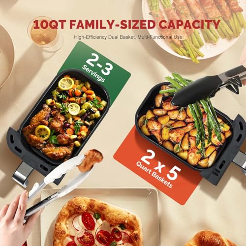 10QT DualZone 2-Basket Air Fryer L958