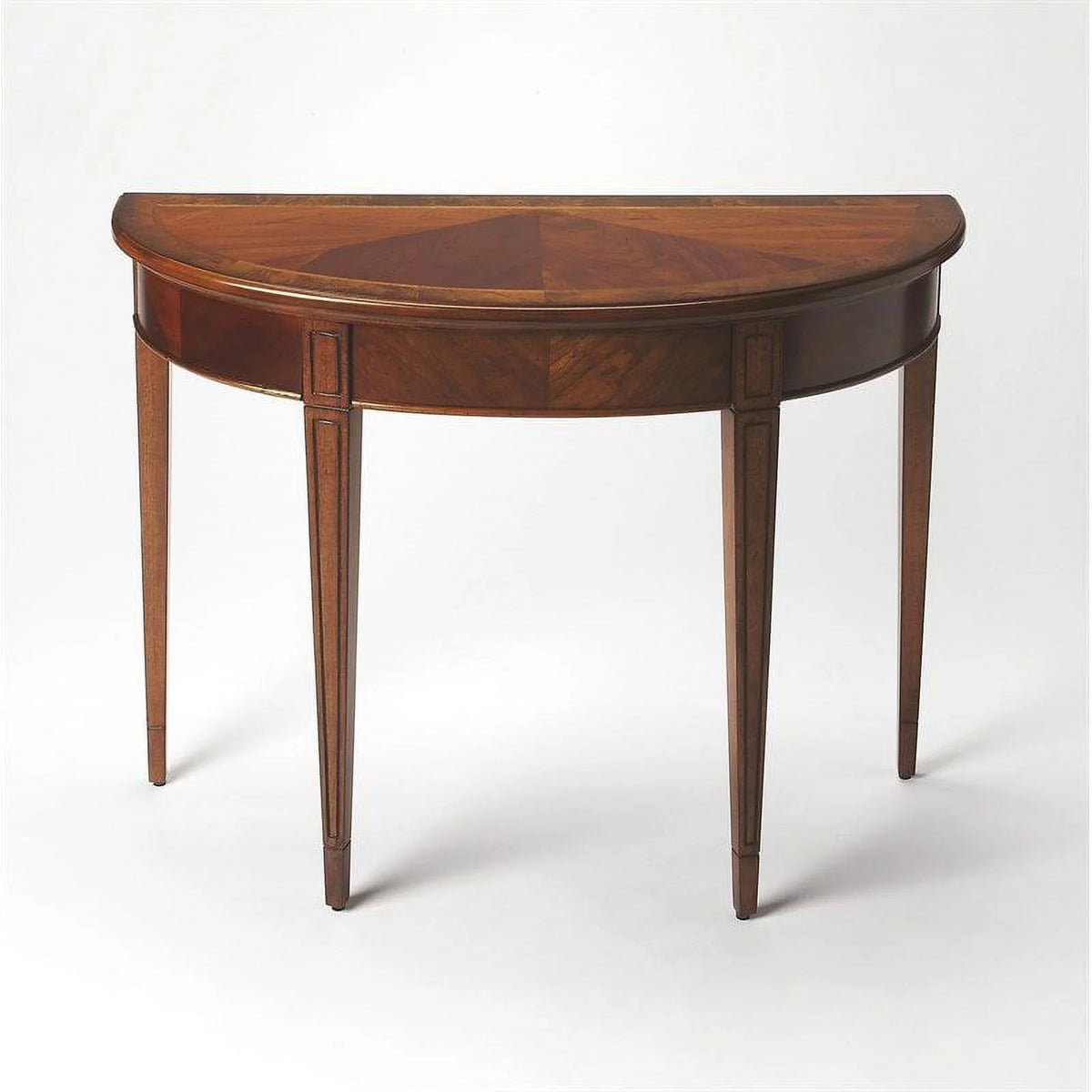 Olive Ash Burl Demilune Console Table J127116
