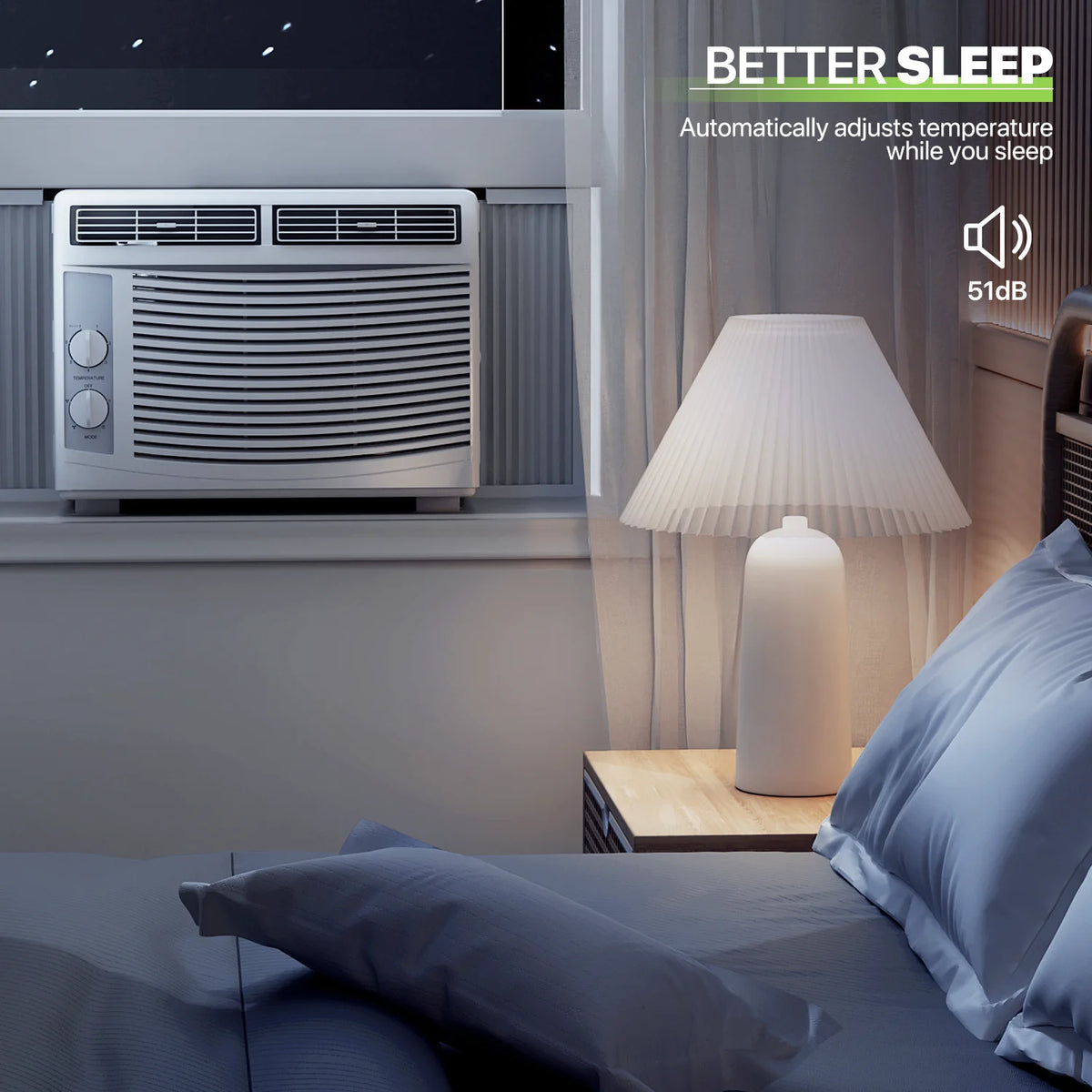 5,000 BTU 115V Window Air Conditioner with Multi-Speed Fan, White B544908