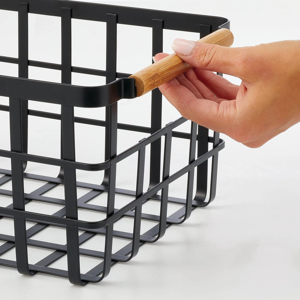 Metal Food Storage Basket 4 Pack Matte Black W729
