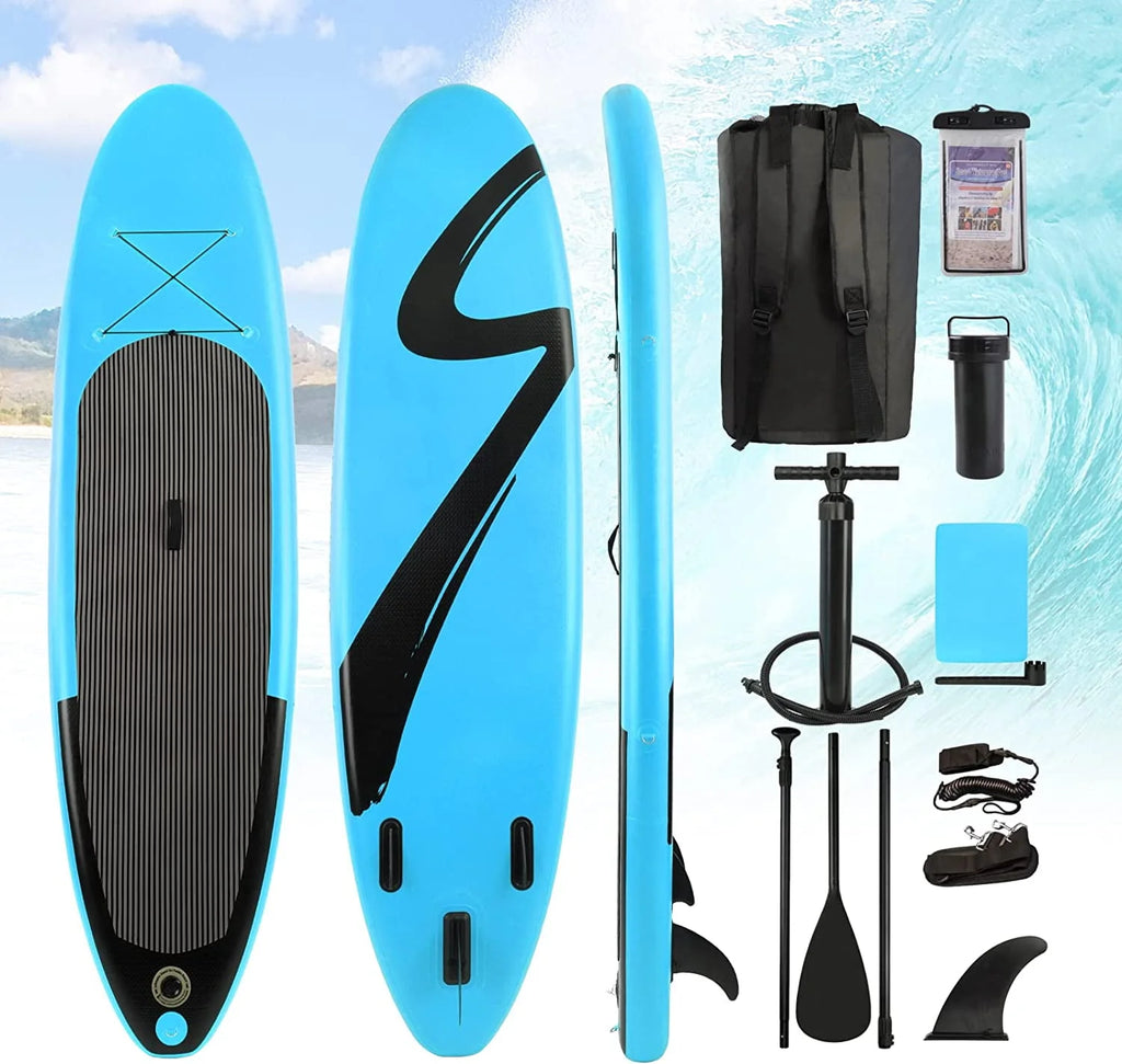 Inflatable Stand Up Paddle Board with Backpack, Leash, Paddle, Hand Pump & Repair Kit P855