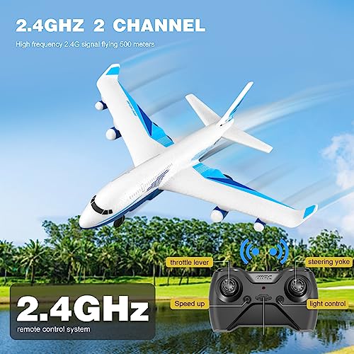 Remote Control Airplane with LED Light, 2 Battery M9876