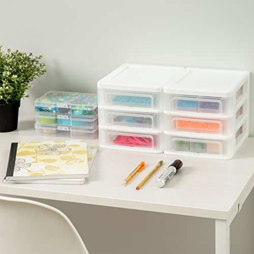 White 3-Drawer Plastic Desktop Organizer, 2 Pack V702274
