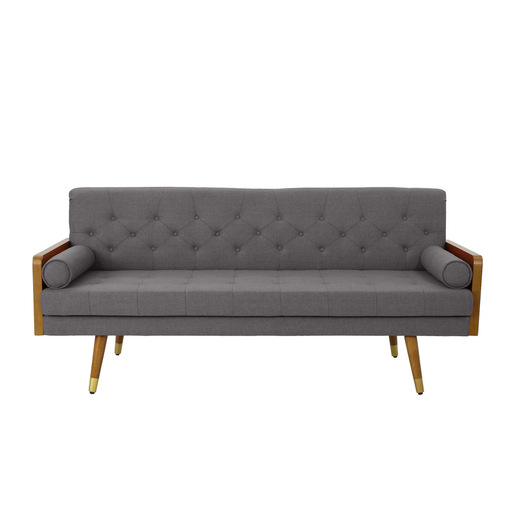 Grey Tufted Fabric Sofa U21672